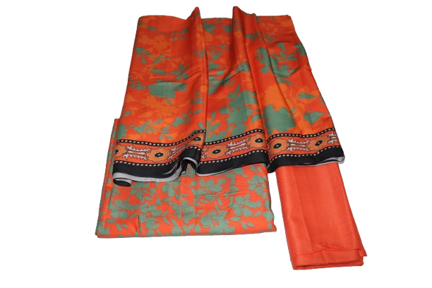 3 Piece Unstitched Linen Digital Printed Suit With Linen Printed Dupatta by Nisaknot