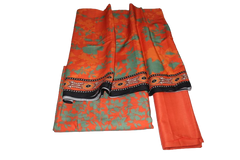 3 Piece Unstitched Linen Digital Printed Suit With Linen Printed Dupatta by Nisaknot